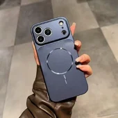 Силиконовый чехол "Unipha AG Glass" with MagSafe для Apple iPhone 16 Pro Max Синий