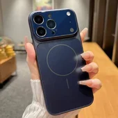 Силиконовый чехол "Unipha AG Glass" with MagSafe для Apple iPhone 16 Pro Max Синий
