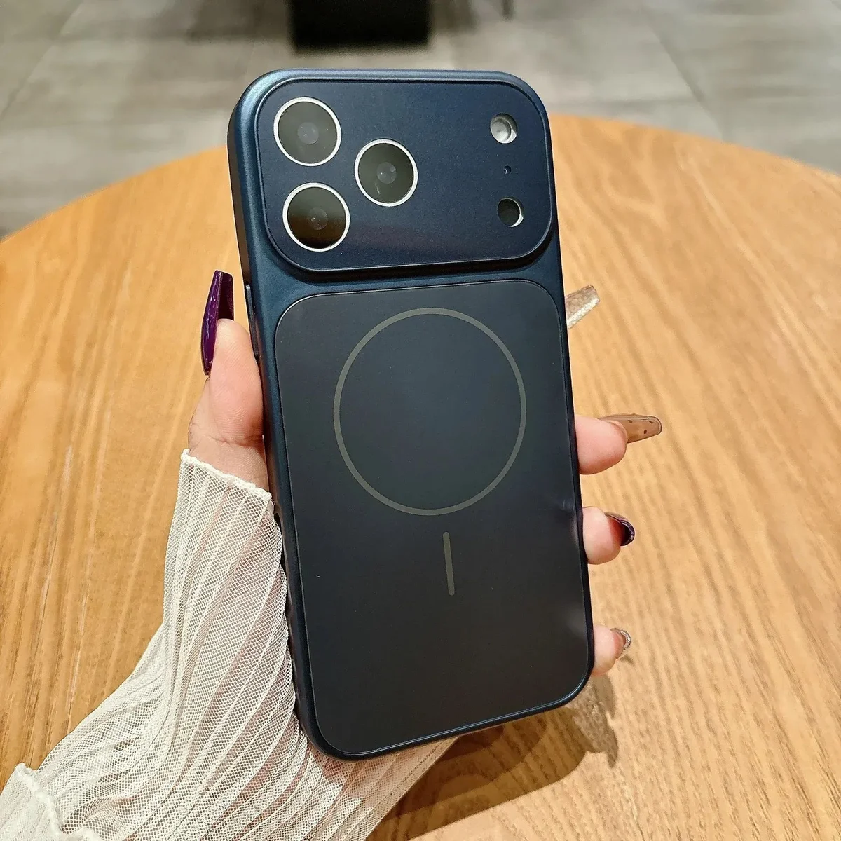 Силиконовый чехол "Unipha AG Glass" with MagSafe для Apple iPhone 17 Pro Max Синий