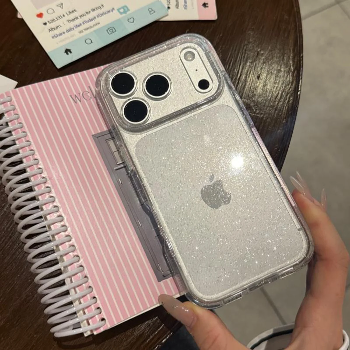 Силиконовый чехол "Bling Diamond" с блестками для iPhone 17 Pro Max Прозрачный