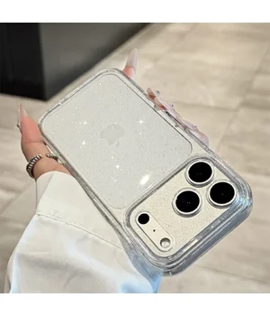 Силиконовый чехол "Bling Diamond" с блестками для iPhone 17 Pro Max Прозрачный