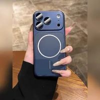 Силиконовый чехол "AG Glass Shield" with MagSafe для Apple iPhone 17 Pro Max Синий
