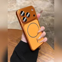 Силиконовый чехол "AG Glass Shield" with MagSafe для Apple iPhone 17 Pro Оранжевый