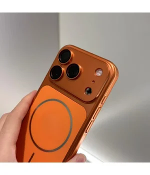 Силиконовый чехол "AG Glass Shield" with MagSafe для Apple iPhone 17 Pro Оранжевый
