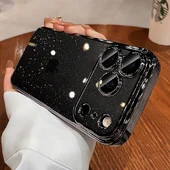 Пластиковый чехол "Bling Transparent" с блестками для iPhone 17 Pro Max Черный