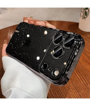 Пластиковый чехол "Bling Transparent" с блестками для iPhone 17 Pro Черный