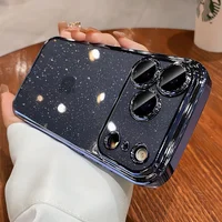 Пластиковый чехол "Bling Transparent" с блестками для iPhone 17 Pro Max Синий