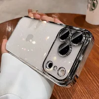 Пластиковый чехол "Bling Transparent" с блестками для iPhone 17 Pro Серебряный