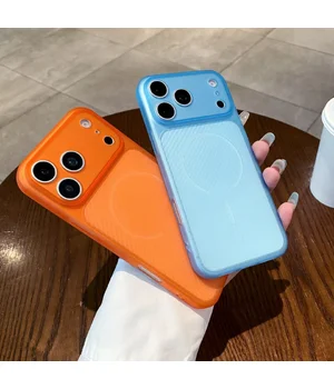 Силиконовый чехол "Carbon Matrix" для Apple iPhone 17 Pro Max Оранжевый