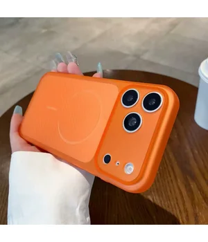 Силиконовый чехол "Carbon Matrix" для Apple iPhone 17 Pro Max Оранжевый