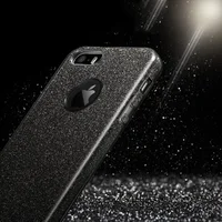 Чехол с блестками "Dazzling shine" силиконовый для iPhone 5/5S/SE черный