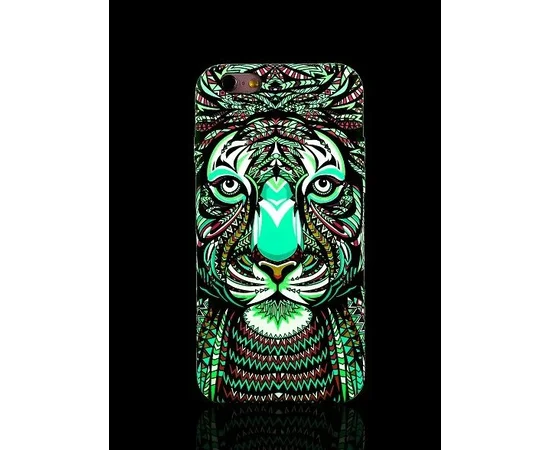 Силіконовий світиться 3D чохол "Тигр" для iPhone 6 Plus / 6S Plus