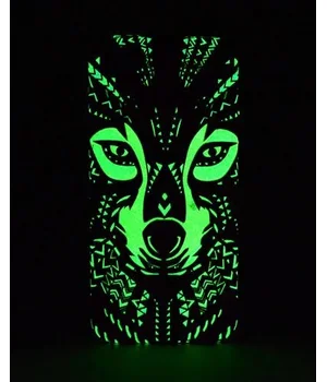 Силиконовый светящийся 3D чехол "Волк" для iPhone 7/8