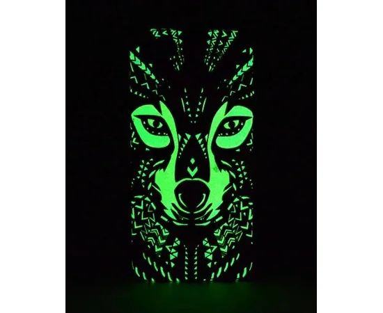 Силиконовый светящийся 3D чехол "Волк" для iPhone 7/8