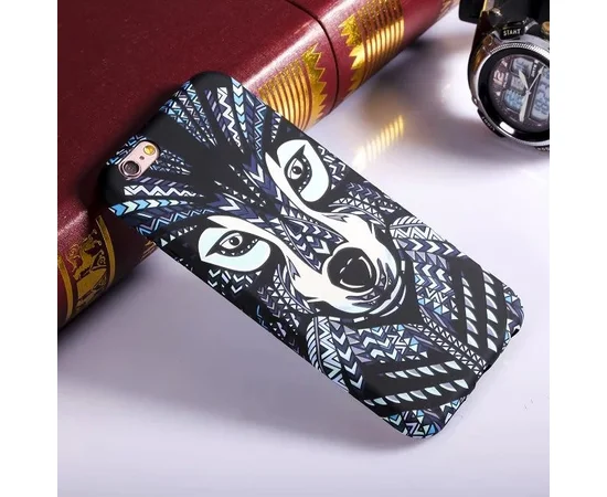 Силиконовый светящийся 3D чехол "Волк" для iPhone 7/8