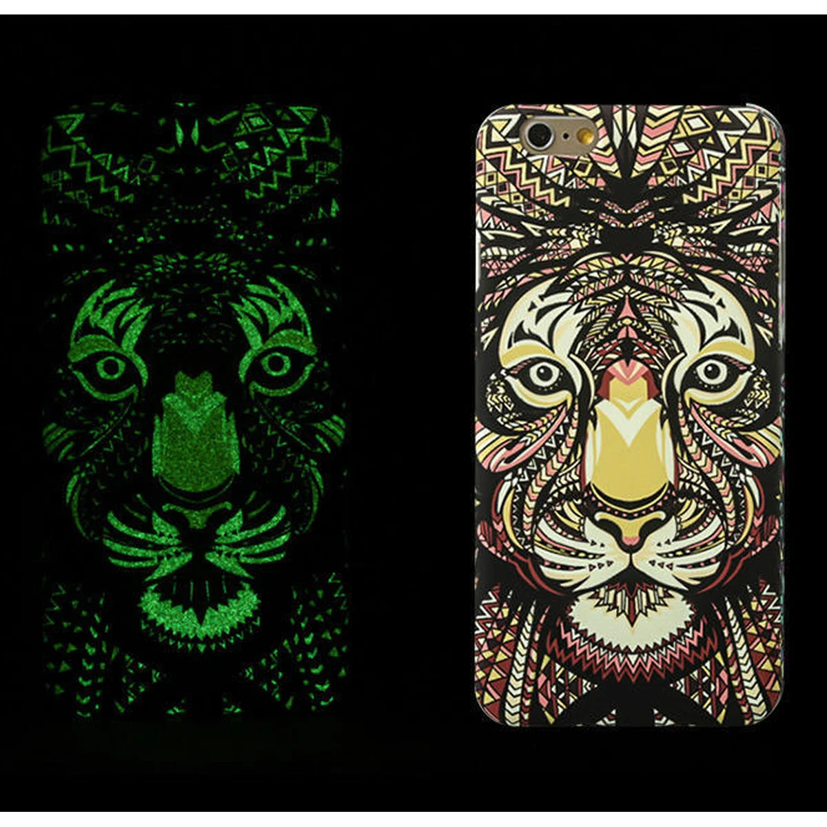 Силиконовый светящийся 3D чехол "Тигр" яркий для iPhone 6 Plus/6S Plus