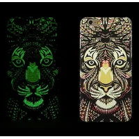 Силиконовый светящийся 3D чехол "Тигр" яркий для iPhone 6 Plus/6S Plus