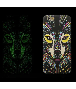 Силиконовый светящийся 3D чехол "Волк" яркий для iPhone 7/8