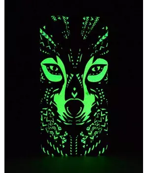 Силиконовый светящийся 3D чехол "Волк" для iPhone 7/8
