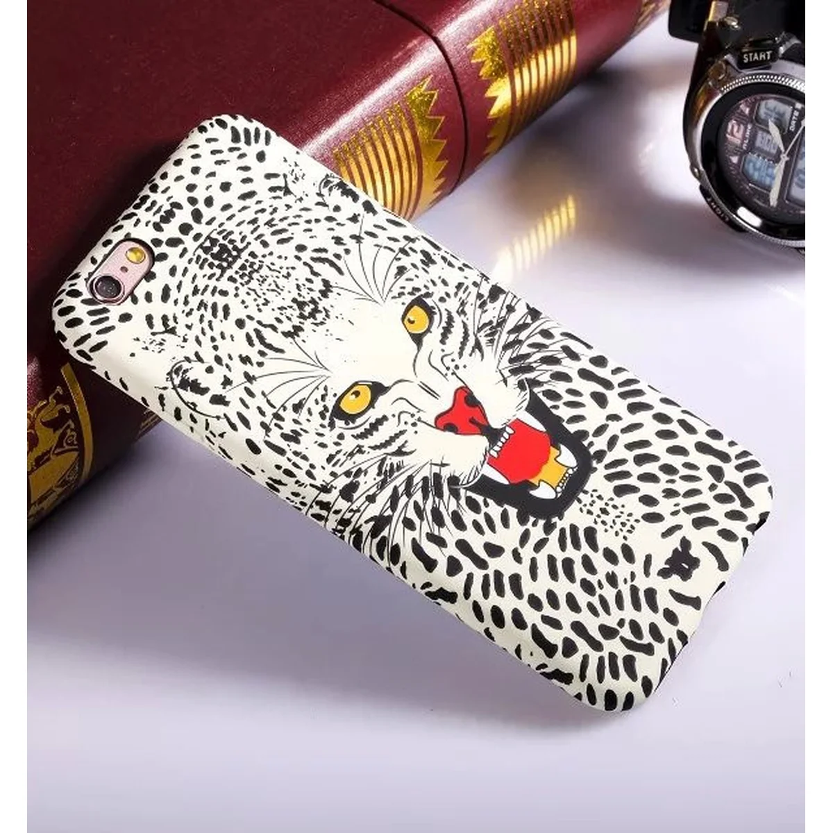 Силиконовый светящийся 3D чехол "Барс" для iPhone 7 Plus/8 Plus