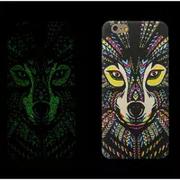 Силиконовый светящийся 3D чехол "Волк" яркий для iPhone 7/8