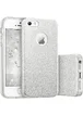Чехол с блестками "Dazzling shine" силиконовый для iPhone 5/5S/SE серебряный
