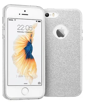 Чехол с блестками "Dazzling shine" силиконовый для iPhone 5/5S/SE серебряный Чехол с блестками "Dazzling shine" силиконовый для iPhone 5/5S/SE серебряный