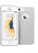 Чехол с блестками "Dazzling shine" силиконовый для iPhone 5/5S/SE серебряный