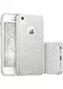 Чохол з блискітками "Dazzling shine" силіконовий для iPhone 5 / 5S / SE срібний