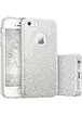 Чехол с блестками "Dazzling shine" силиконовый для iPhone 5/5S/SE серебряный