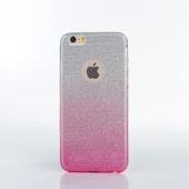 Чехол с блестками "Градиент" силиконовый для iPhone 6/6S розовый
