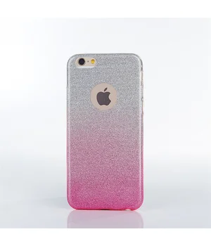 Чехол с блестками "Градиент" силиконовый для iPhone 6 Plus/6S Plus розовый