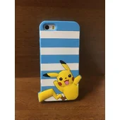 Гумовий 3D чохол "Pikachu" блакитний для iPhone 5 / 5S / SE