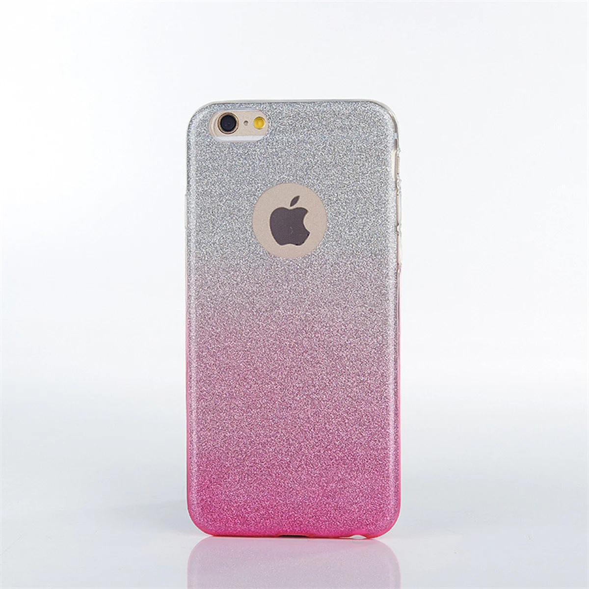 Чехол с блестками "Градиент" силиконовый для iPhone 6 Plus/6S Plus розовый