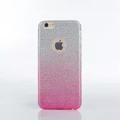 Чехол с блестками "Градиент" силиконовый для iPhone 6/6S розовый
