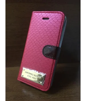 Шкіряний чохол-книжка "Michael Kors" червоний для iPhone 5/5S/SE