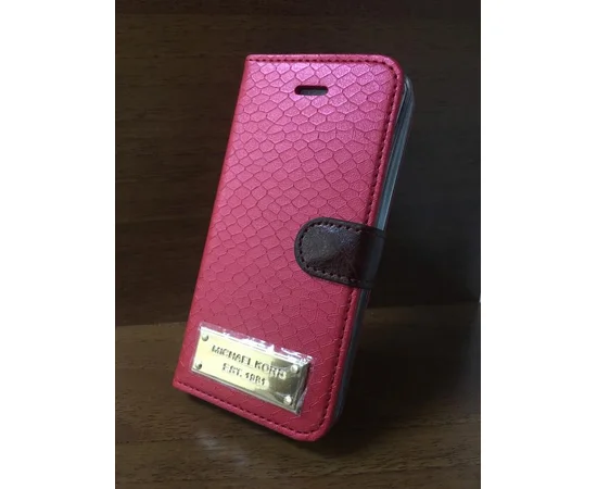 Кожаный чехол-книжка "Michael Kors" красный для iPhone 5/5S/SE