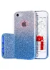 Чехол с блестками "Градиент" силиконовый для iPhone 5/5S/SE синий