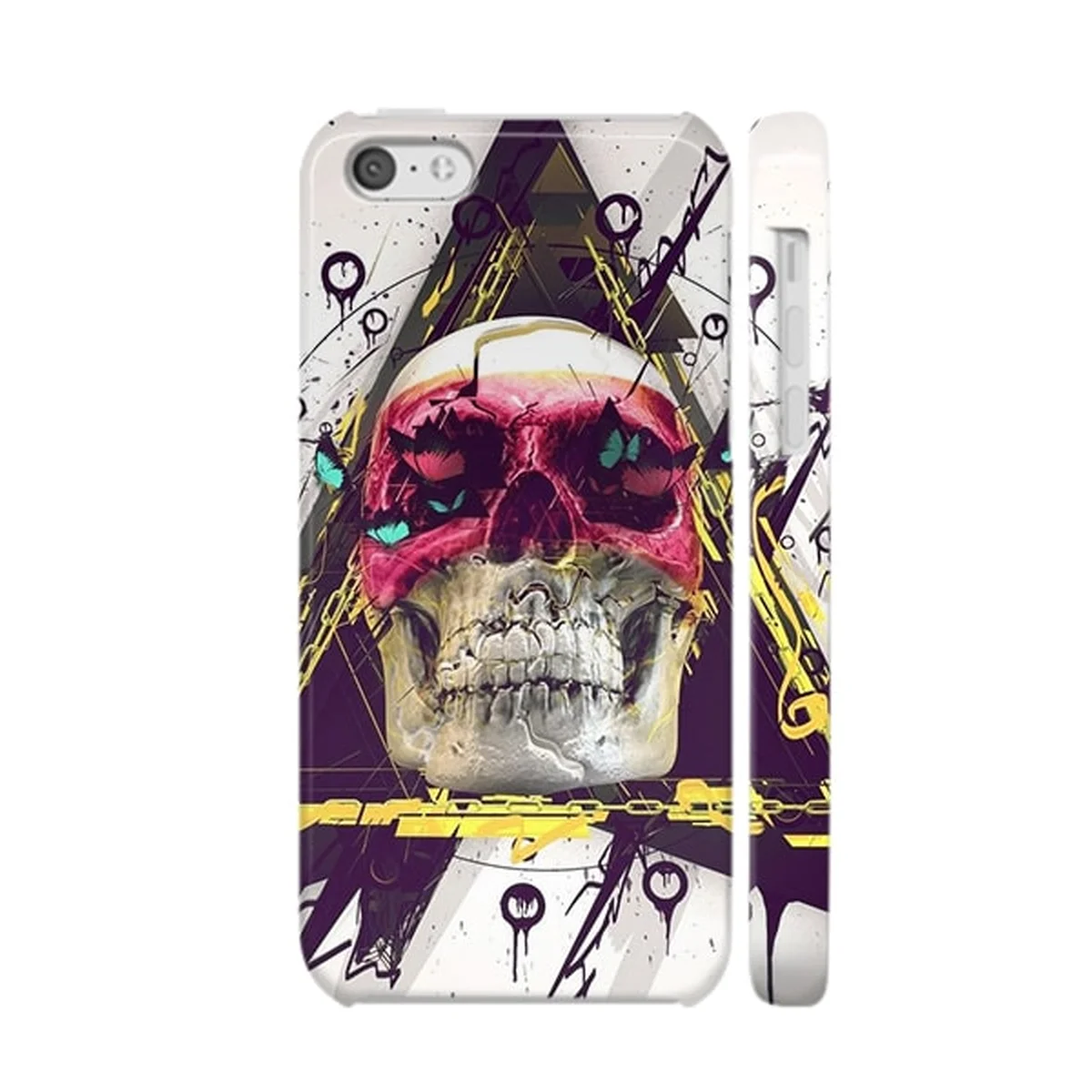 Чехол "iDAY" пластиковый для iPhone 5C Разноцветный череп