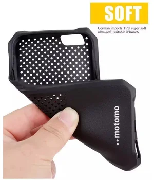 Противоударный силиконовый чехол "Motomo" черный для iPhone 6/6S