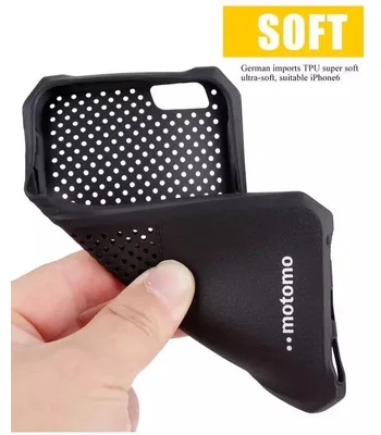 Протиударний силіконовий чохол "Motomo" чорний для iPhone 6/6S