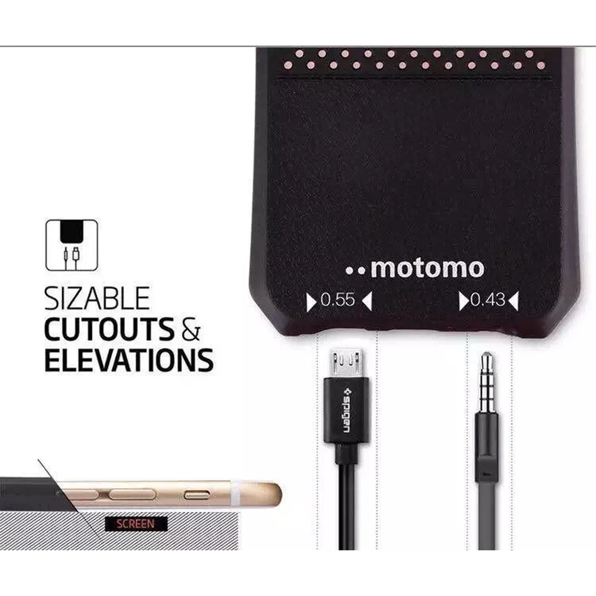 Противоударный силиконовый чехол "Motomo" черный для iPhone 6/6S