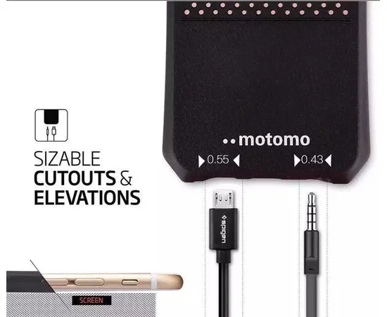 Противоударный силиконовый чехол "Motomo" черный для iPhone 6/6S