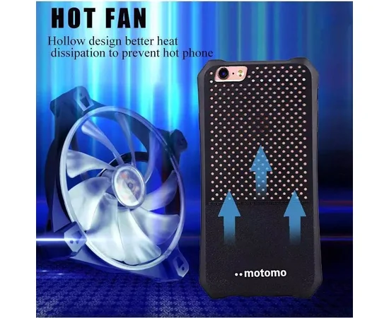 Противоударный силиконовый чехол "Motomo" черный для iPhone 6/6S