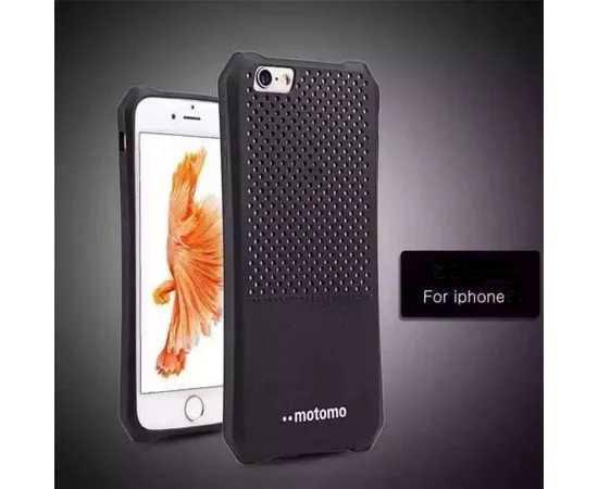 Противоударный силиконовый чехол "Motomo" черный для iPhone 6/6S