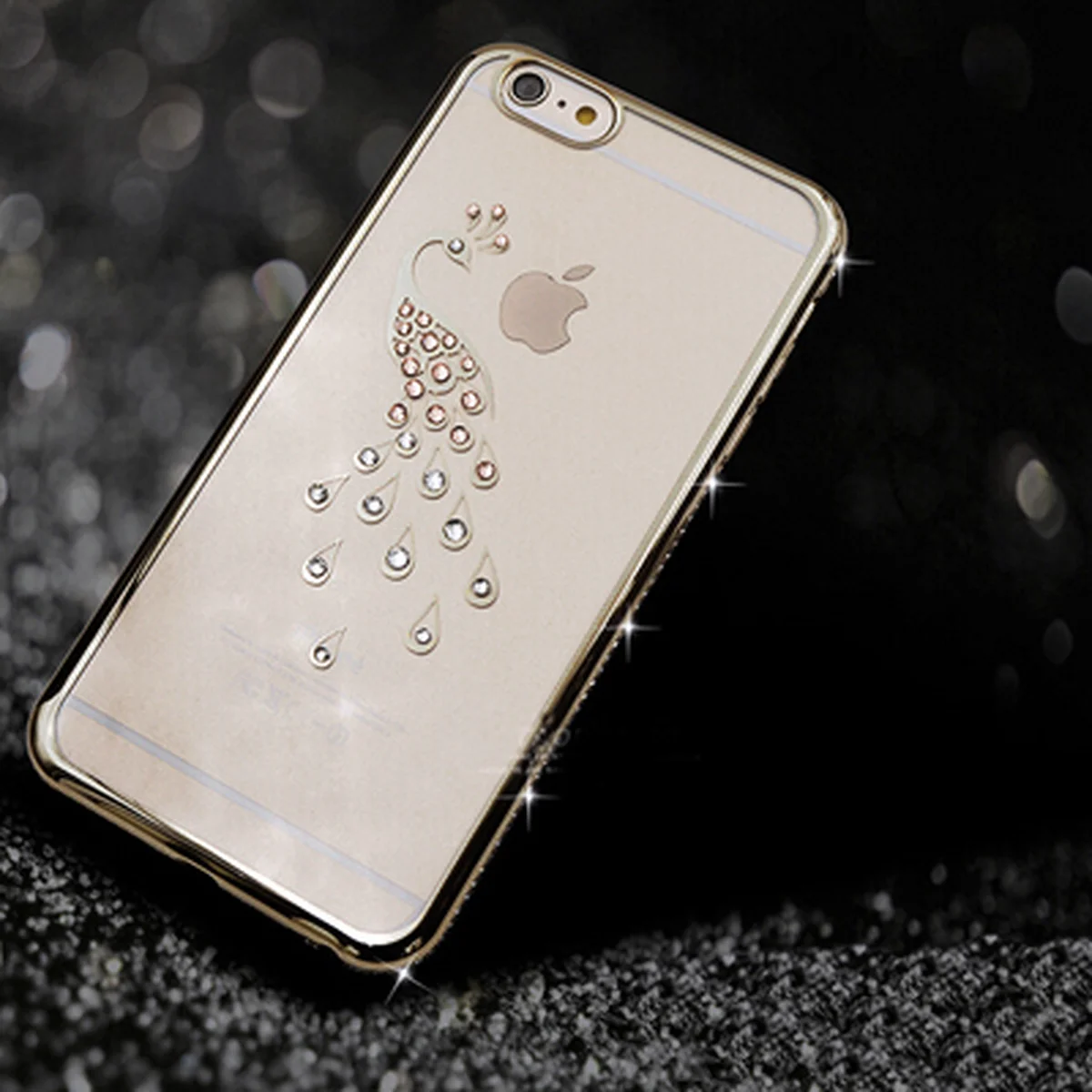 Чохол зі стразами "Птах" силіконовий для iPhone 6 Plus / 6S Plus срібний