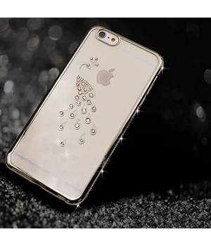 Чохол зі стразами "Птах" силіконовий для iPhone 6 Plus / 6S Plus срібний