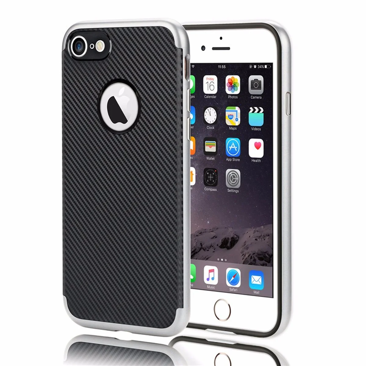 Противоударный чехол "Keziwu" серебряный для iPhone 6 Plus/6S Plus