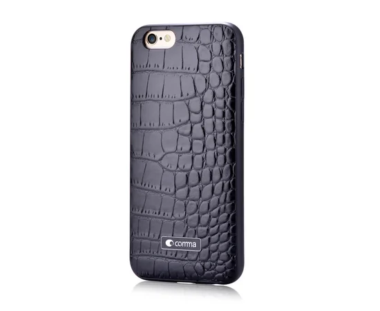 Чехол из натуральной кожи "Comma" Croco черный для iPhone 6 Plus/6S Plus