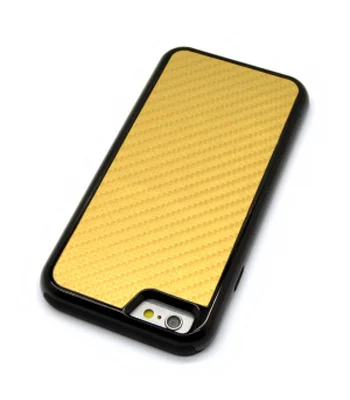 Противоударный чехол "Carbon Fiber" золотой для iPhone 6/6S